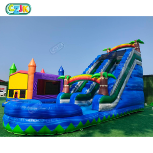 Trong kho thương mại sân sau 18 ft cây cọ nhảy Bouncer Đá Cẩm Thạch Dừa Nhiệt Đới trượt nước Inflatable trượt nước với hồ bơi - Product Image 2