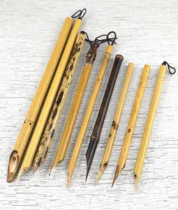 Kaligrafi Reed pena Qalam Kalam pena Arab Farsi Ibrani Nib menyesuaikan bambu pena Dip