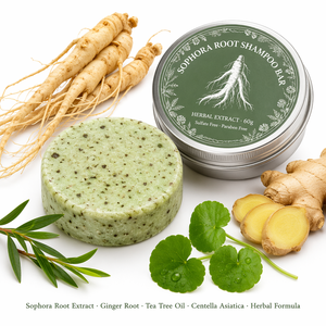 Champú Sólido Herbal con Extracto Natural de Raíz de Sófora, Refrescante para el Cuero Cabelludo, Equilibra la Grasa, Sin Sulfatos, OEM 60g - Product Image 1