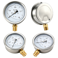 ZX-6-4 304 Stainless Steel Oil Filled Manometer, Shock Resistant Industrial Gauge with Dual PSI/Bar Scale