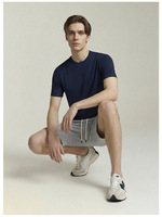 Camiseta sin Costuras Personalizada de Alta Calidad para Hombre, 86% Algodón, 14% Elastano, 180 g/m², Algodón Peinado de los Años 80, Color Sólido, Transpirable