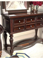 Console d'entrée en bois massif de noyer, style antique américain et français, luxe léger, meuble de rangement et de séparation pour salon, garantie 1 an
