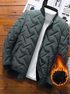 เสื้อแจ็คเก็ตผู้ชายแบบสวมใส่สบาย คอตั้ง ผ้าหนา รุ่นดรอปชิปปิ้ง แฟชั่นฤดูใบไม้ร่วง/ฤดูหนาว 2024 เสื้อโค้ทอุ่นๆ มีกระเป๋า ผลิตจากโพลีเอสเตอร์ 100% - Product Image 6