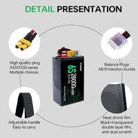Qiqi personnalisé 6S 28000mAh 26000mAh pochette à semi-conducteurs à haut débit Lithium Ion télécommande batterie d'avion