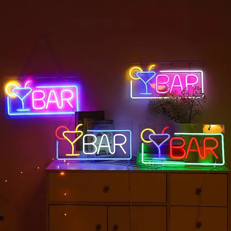 Drop Shipping producto Bar Sign Neon Art Lighting Publicidad Logo LED Neon Sign Custom