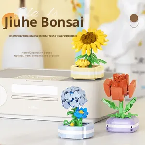 Lele Brothers 1505-1518ไม้กระถางอวบน้ำ1506-1519บล็อกสร้างดอกไม้40ชิ้นพลาสติก ABS ขนาด1:48 14 + - Product Image 2