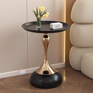 Sofa, Living Room, Black Retro Corner <strong>Table</strong>, Iron Round <strong>Table</strong>, Bedside, <strong>Light</strong> Luxury Balcony, Small Coffee <strong>Table</strong> - Product Image 1
