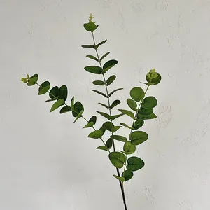 Feuille d'eucalyptus 3D imprimée, feuille <span class=keywords><strong>de</strong></span> monnaie transfrontalière à 3 branches, plante verte artificielle pour arrangement floral <span class=keywords><strong>de</strong></span> mariage et décoration intérieure - Product Image 6