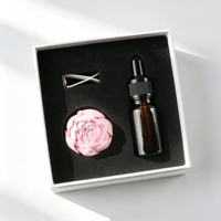 Diffuseur d'huiles essentielles en céramique, fleur de pivoine rose en porcelaine faite à la main, désodorisant de voiture en plâtre aromatique pour la maison