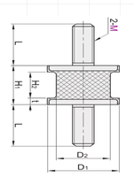 Support de siège en caoutchouc anti-vibration - Amortisseur de type I en forme de taille, atténuateur de bruit, certifié ISO 9001 pour pompe à vide