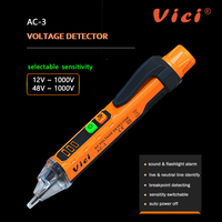 VICI-Bolígrafo de prueba de luz de sonido de inducción inteligente para electricista, pluma de prueba de voltaje de punto de rotura, cable vivo neutro