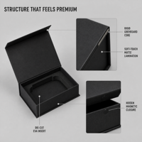 Boîte Cadeau de Luxe à Fermeture Magnétique, Logo Personnalisé, Options Noir/Rose, Insert Robuste pour Parfum et Cosmétiques Haut de Gamme