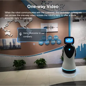 Roboters de interacción inteligente Reconocimiento facial Asistente de marketing Robots de transformador AI para publicidad de recepción