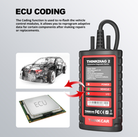 NUEVO THINKCAR THINKDIAG 2 Lector de Códigos OBD2, Escáner de Sistema Completo, 16 Funciones de Reinicio, Protocolo CAN FD, Codificación ECU