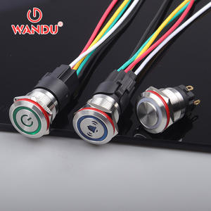 WD19A 19 7-pin 5-pin جرس باب ليد ذاتي القفل وظيفة فورية مفتاح زر مقاوم للماء - Product Image 5