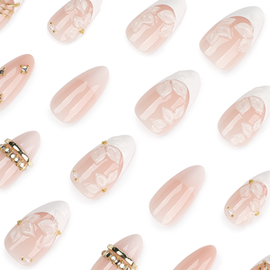 <span class=keywords><strong>Faux</strong></span> <span class=keywords><strong>Ongles</strong></span> à Presser Amande Doré Luxe 3D Floral Français Réutilisables pour Mariage Fête Personnalisé Vente en Gros Gels Acryliques 4486 - Product Image 4