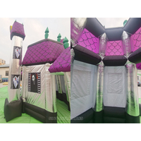 Grande maison hantée gonflable pour halloween, jardin extérieur, avec squelette et fantôme de l'usine de liquidation gonflable d'halloween