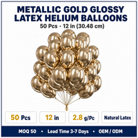 Ballons en latex brillant doré métallique Feile, 50 pièces, 12 pouces, fournitures de fête, fournitures de décoration pour décorations de mariage