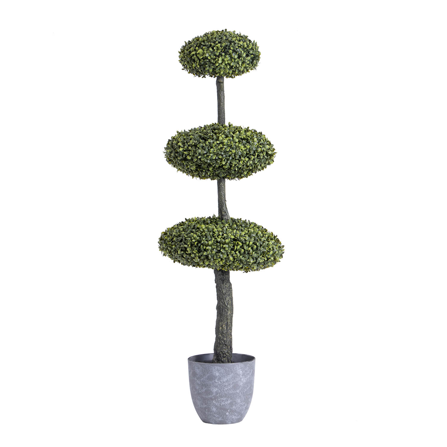 Arbre topiaire artificiel en buis à triple boule 105 cm