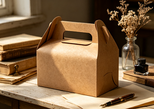Boîte rigide en papier kraft recyclable écologique épais, découpée et pliée, avec poignée intégrée, fermeture magnétique, sans colle requise - Product Image 6
