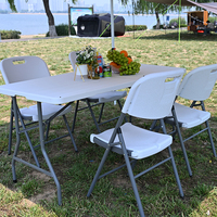 Senruihome Table Pliante en Plastique 6 Pieds Blanche, Table Pliante 180 Cm