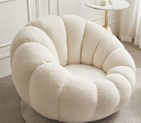 Pumpkin Boucle Lounge Chaise rembourrée-L'ajout parfait à votre chaise rembourrée Pumpkin Boucle Lounge