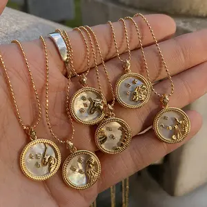 Высококачественное модное ожерелье с 12 подвесками в виде животных, модное позолоченное Латунное ожерелье с подвеской для женщин и девочек
