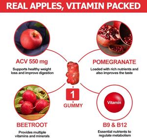 2022 गर्म सौंदर्य त्वचा देखभाल वजन कम करते हुए गामी साइडर सिरका वसंत घाटी सेब देवदार गुम्मस - Product Image 4