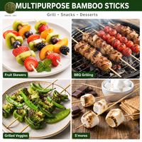 Brochettes en bambou de 4, 6, 8, 10, 12, 14, 16 pouces, bâtonnets en bois ronds et pointus, longueurs assorties, diamètres de 3 mm, 4 mm, 5 mm, plusieurs tailles, vente en gros