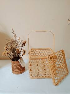 Viet Starlight Best Seller Eco-Friendly <b>Bamboo</b> Storage <b>Basket</b> with Handles Classic Style Multifunction Home Organizer - Product Image 4