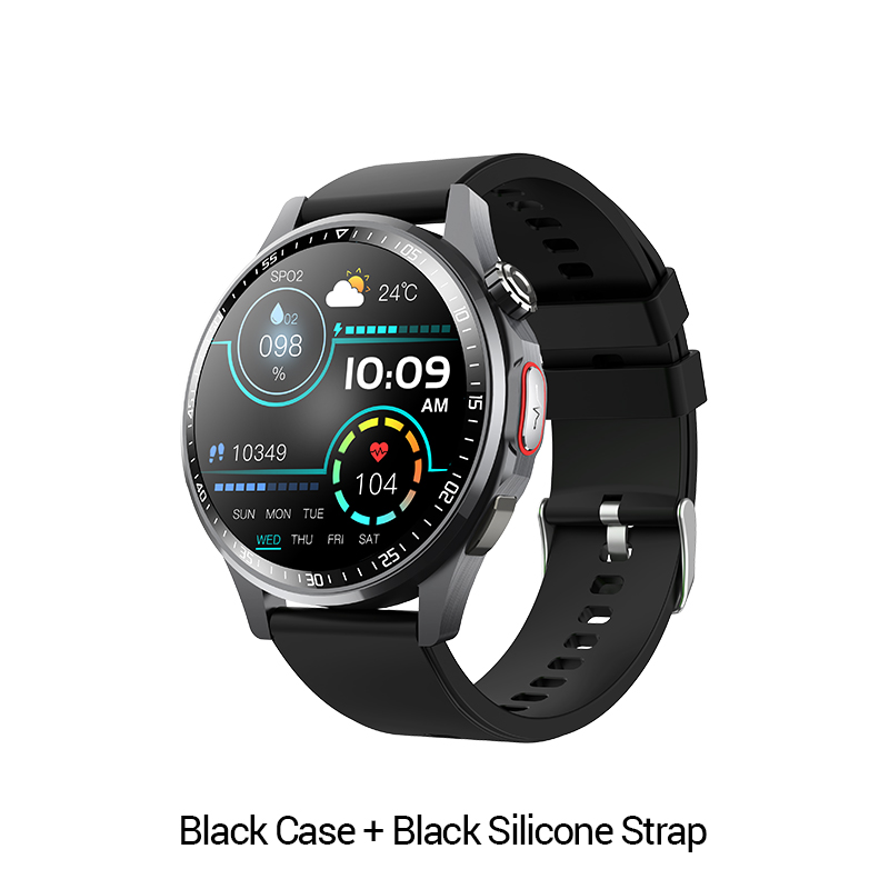 Boîtier noir + bracelet en silicone noir