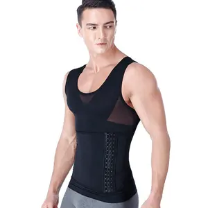 Mới Của Nam Giới Tummy Cortol Bụng Ngực Và Trở Lại Nhẹ Baselayer Lưới Thoáng Khí Tummy Phẳng Shapewear Tank Tops