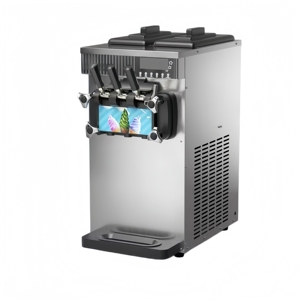 Machine à glace molle italienne haut de gamme pour usage commercial, construction en acier inoxydable, capacité de 20 litres/heure - Product Image 1
