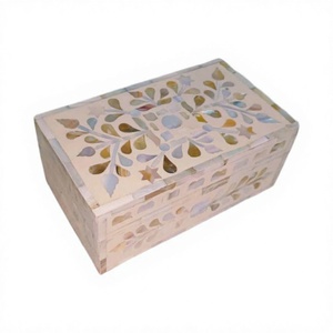 Excelente mano curvada Súper elegante producto fregona caja de madera incrustaciones trabajo tema hueso incrustaciones Material para almacenamiento de joyas artículos de embalaje - Product Image 1