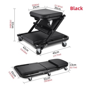 Siège de réparation automobile pliable de 36 pouces, banc de travail, chaise à roulettes, lit de réparation automobile, entretien, mécanicien, atelier, tabouret, outil - Product Image 6