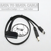 Cable Adaptador de Alimentación USB SATA3.0 6G a ESATA de 50 cm y 22 Pines con Blindaje Trenzado para Disco Duro/SSD SATA de 2.5 Pulgadas y Banco de Energía