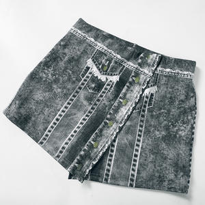 New Fashion Casual Fall Autumn Spring Long Sleeve Sexy Club 2 Piece Set Full Print Mesh Women Two Piece Mini Skirt Set <strong>Outfits</strong> - Product Image 5