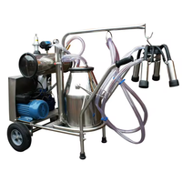 Vache et Chèvre Cluster Portable SS 304 Double Seaux Électrique Cuivre Moteur Pompe À Vide Machine À Traire