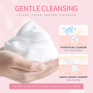 LAIKOU 50g Hidratante Extracto <span class=keywords><strong>de</strong></span> Sakura Control <span class=keywords><strong>de</strong></span> aceite Lavado <span class=keywords><strong>DE</strong></span> <span class=keywords><strong>CARA</strong></span> <span class=keywords><strong>Limpiador</strong></span> facial 50g - Product Image 4