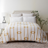 Respirant doux reine taille lin sensation texturé bio naturel 100% coton housse de couette 3 pièces ensemble de literie avec fermeture à glissière