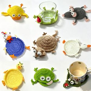 Sous-verre en crochet fait main en forme d'animal, dessin animé mignon, sous-verre amusant pour la décoration de table, sous-verre en fil fait main pour tasses et verres - Product Image 2