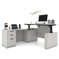 Bureau intelligent en forme de L pour le bureau et la maison, table d'ordinateur portable à hauteur réglable par les fabricants de bureaux debout
