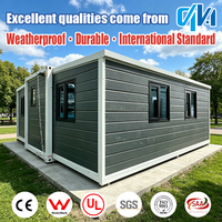 Rumah Kontainer Expandable QingHong 20/30FT dengan Kamar Mandi, Dua/Tiga Kamar Tidur untuk Villa