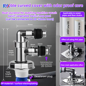 <span class=keywords><strong>Raccord</strong></span> de vidange scellé pour machine à laver, connecteur de <span class=keywords><strong>tuyau</strong></span> double usage, adaptateur universel pour <span class=keywords><strong>lave</strong></span>-<span class=keywords><strong>vaisselle</strong></span> - Product Image 4