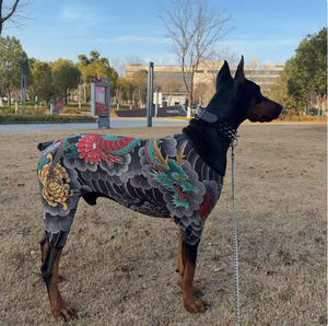 Tuta per <span class=keywords><strong>Tatuaggi</strong></span> per Animali Domestici - Fantastica Tuta per <span class=keywords><strong>Cani</strong></span> con Stampa Drago in Stile Tatuaggio Giapponese, in Tessuto Traspirante di Poliestere per <span class=keywords><strong>Cani</strong></span> di Taglia Grande - Product Image 3