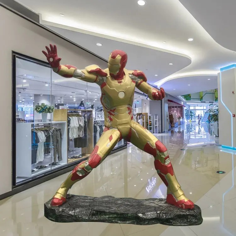 Escultura Moderna de marvel, escultura de fibra de vidrio de iron man