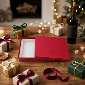 Custom Luxury Paper Cardboard <b>Box</b> <b>Red</b> Rigid Gift <b>Box</b> for Wine Chocolate Holiday Gift Packaging Recyclable Custom Logo Accepted - Product Image 3