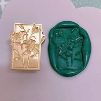 Kit de sellos de cera con diseño floral de 7 piezas, cabezales de sello de cera floral y mangos de madera para invitaciones de boda, sobres