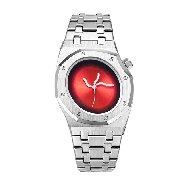 Minimalist Octagon Stainless Steel Band Waterproof Abstract Distorted Curved Watch Vintage Retro Y2K Twist Crash Melt Men Watch