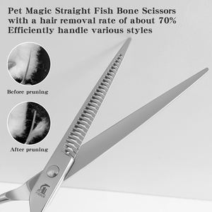 กรรไกรตัดแต่งขนสัตว์เลี้ยง JP440C ขนาด 7.25 นิ้ว อัตราการตัดบาง 70% สำหรับสุนัข/แมว รุ่น Beauty Refine รูปทรงกรรไกรปลายแหลม - Product Image 3
